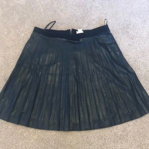 J. Crew Factory Faux Leather Pleated Skirt